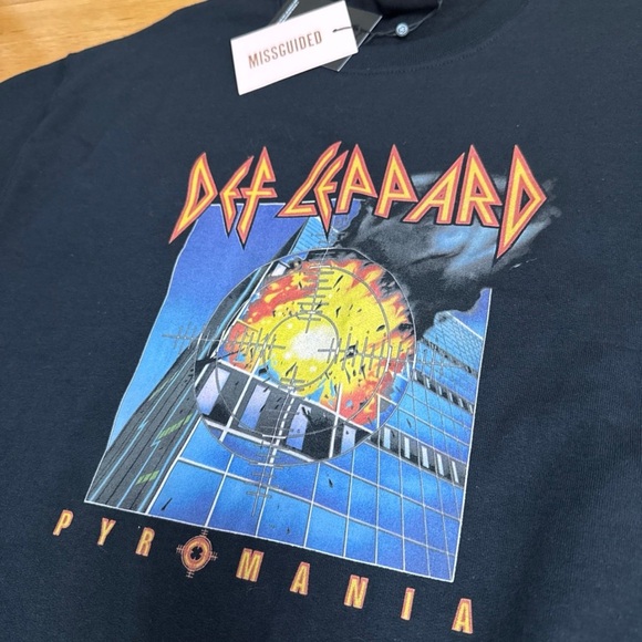 Def Leppard Black Missguided Sweatshirt NWT - Picture 2 of 5